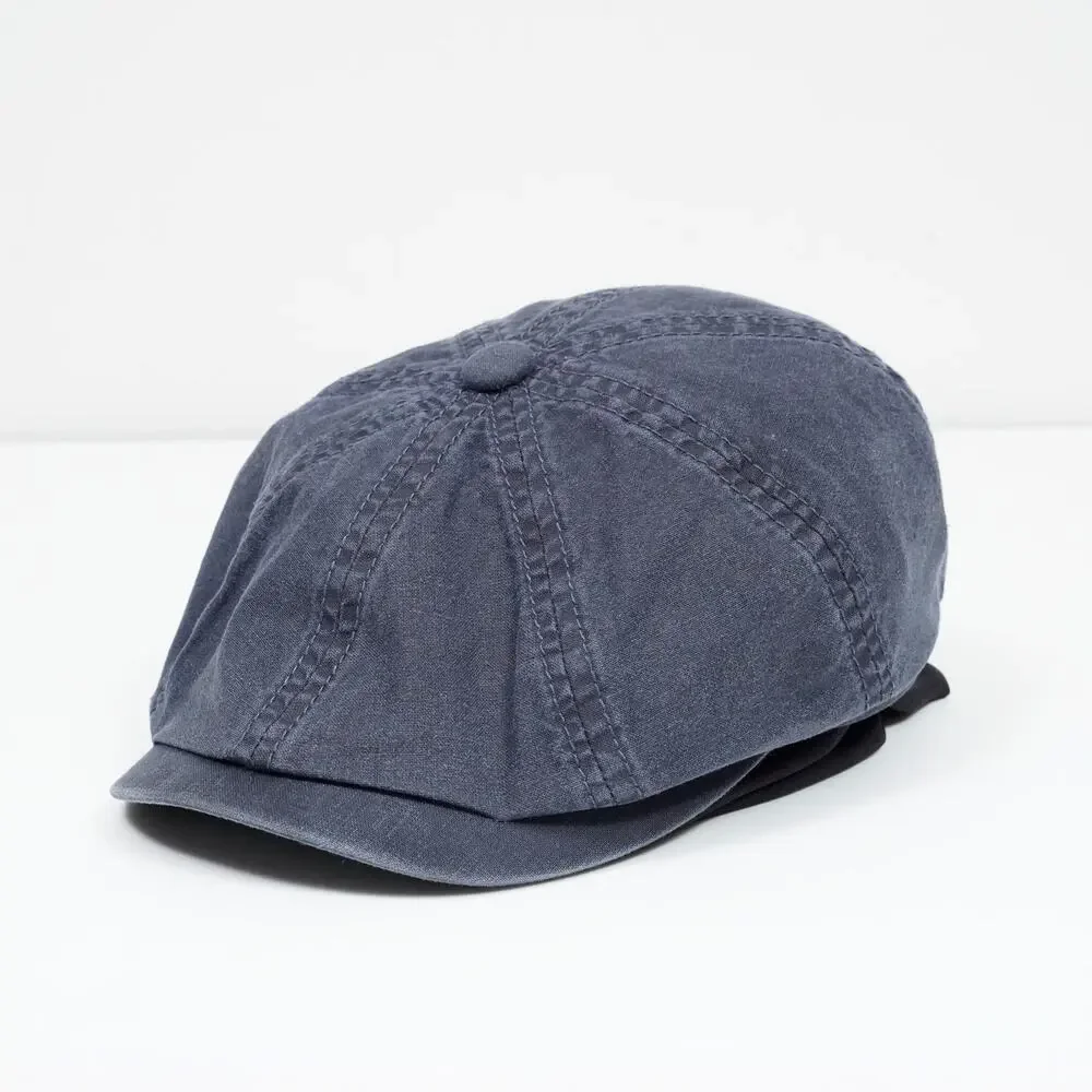 Stetson Delave Hatteras Cap Navy Organic Cotton Newsboy Ivy Hat Size S